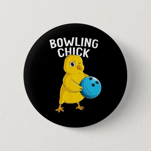 Bowling Chick Grappig Vrouwen Meisjes Bowling Scha Ronde Button 5,7 Cm (Voorkant)
