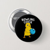Bowling Chick Grappig Vrouwen Meisjes Bowling Scha Ronde Button 5,7 Cm (Voorkant /achterkant)