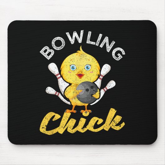 Bowling Chick Grappige Bowlers Vrouwen Lieve Bowle Muismat (Voorkant)