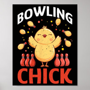 Bowling Chick Grappige Bowling Bylls Poster