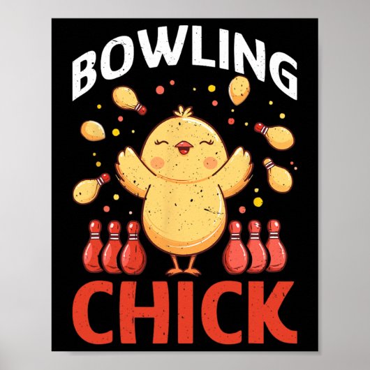 Bowling Chick Grappige Bowling Bylls Poster (Voorkant)