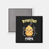 Bowling Chick Grappige Kip Atleet Bowler Mannen Vr Magneet (Voorkant / Achterkant)