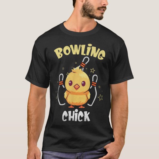 Bowling Chick Grappige Kip Atleet Bowler Mannen Vr T-shirt (Voorkant)