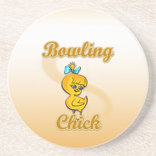 Bowling Chick Zandsteen Onderzetter (Voorkant)