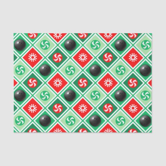 Bowling Christmas Holiday Gift Tissue Paper Tissuepapier (Voorkant)