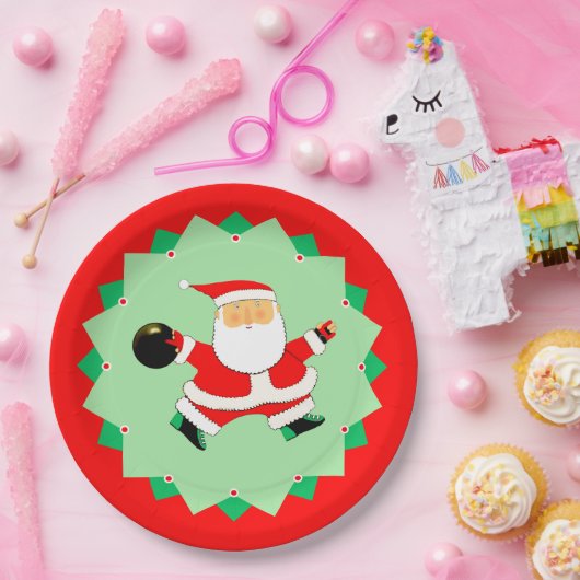 Bowling Christmas Holiday Party Papieren Bordje (Feest)