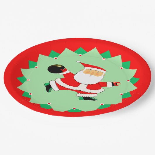 Bowling Christmas Holiday Party Papieren Bordje (Gekanteld)