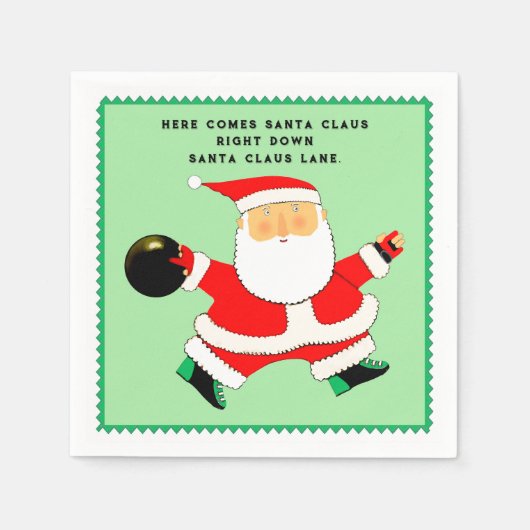 Bowling Christmas Holiday Party Servet (Voorkant)