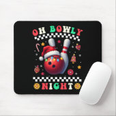 Bowling Christmas Oh Bowly Night Santa Hat Kerstmi Muismat (Met muis)