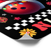 Bowling Christmas Oh Bowly Night Santa Hat Kerstmi Poster (Hoek)