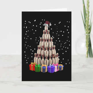 Bowling Christmas Tree Funny Xmas Matching Family  Kaart