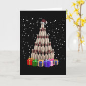 Bowling Christmas Tree Funny Xmas Matching Family  Kaart (Gele Bloem)