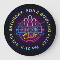 Bowling Club Neon Style Tekens Aangepaste tekst