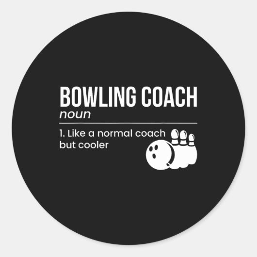 Bowling Coach-definitie Ronde Sticker (Voorkant)