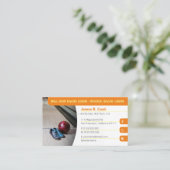 Bowling Coach | Foto Sport Sinaasappel Visitekaartje (Staand voorkant)