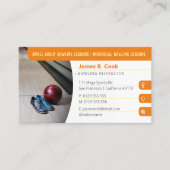 Bowling Coach | Foto Sport Sinaasappel Visitekaartje (Voorkant)