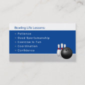 Bowling Coach | Perfect sportaanbod Deep Blue Visitekaartje (Achterkant)