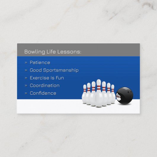 Bowling Coach | Perfect sportaanbod Visitekaartje (Achterkant)