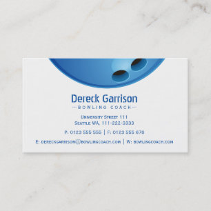 Bowling Coach   Perfecte speler Visitekaartje