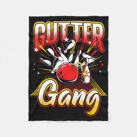 Bowling Cool Gutter Gang Bowlers 10-pins Fleece Deken (Voorkant)