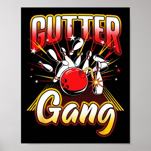 Bowling Cool Gutter Gang Bowlers 10-pins Poster (Voorkant)