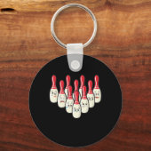 Bowling Cute Bowlers Skittles Sport Gift Sleutelhanger (Voorkant)