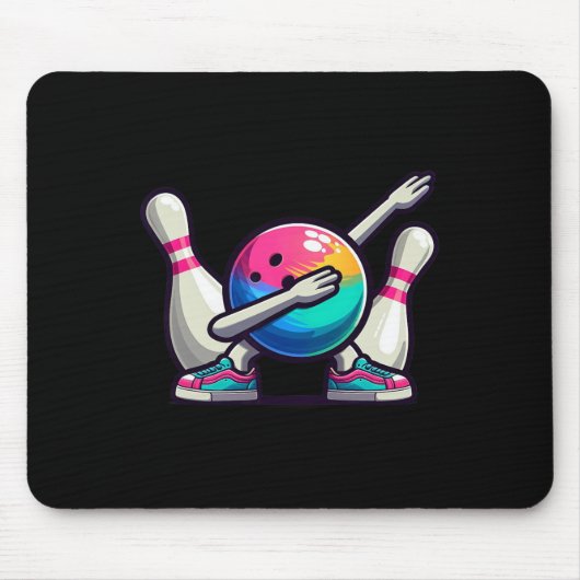 Bowling Dab Bowler Bowling LL Player Pin Kinder Bo Muismat (Voorkant)