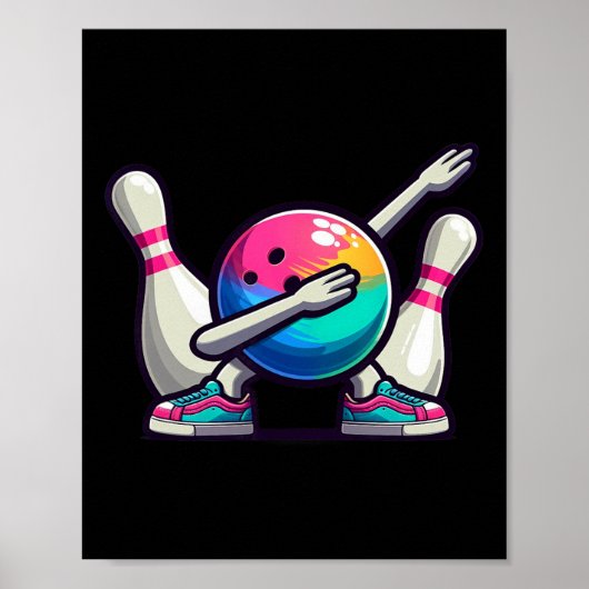 Bowling Dab Bowler Bowling LL Player Pin Kinder Bo Poster (Voorkant)