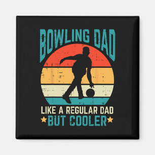 Bowling Dad Cooler Retro Vaderdag Bowler Daddy Magneet