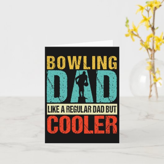 Bowling Dad Funny Bowlers Spare Bowling Pin Strike Kaart (Gele Bloem)