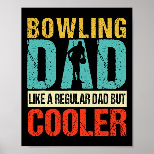 Bowling Dad Funny Bowlers Spare Bowling Pin Strike Poster (Voorkant)