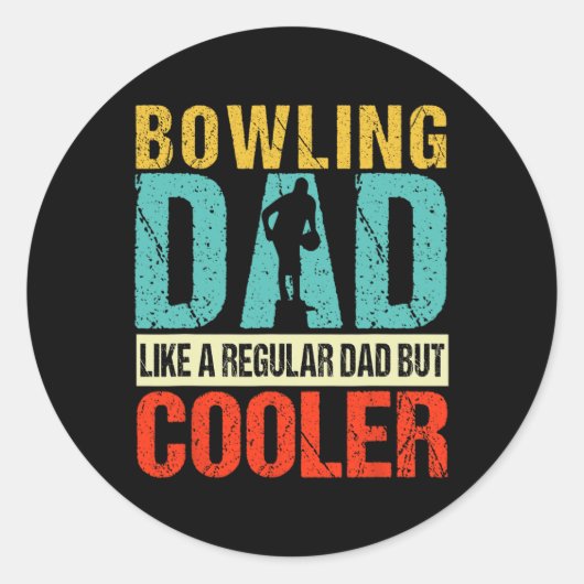 Bowling Dad Funny Bowlers Spare Bowling Pin Strike Ronde Sticker (Voorkant)