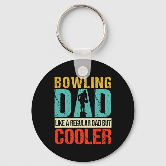 Bowling Dad Funny Bowlers Spare Bowling Pin Strike Sleutelhanger (Voorkant)