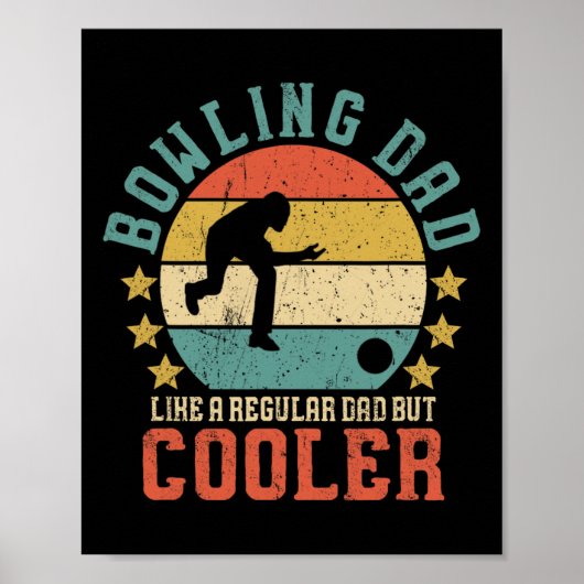 Bowling Dad Funny Vaderdag Gift voor Bo Poster (Voorkant)