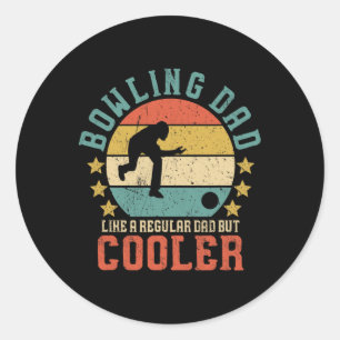 Bowling Dad  Funny Vaderdag Gift voor Bo Ronde Sticker