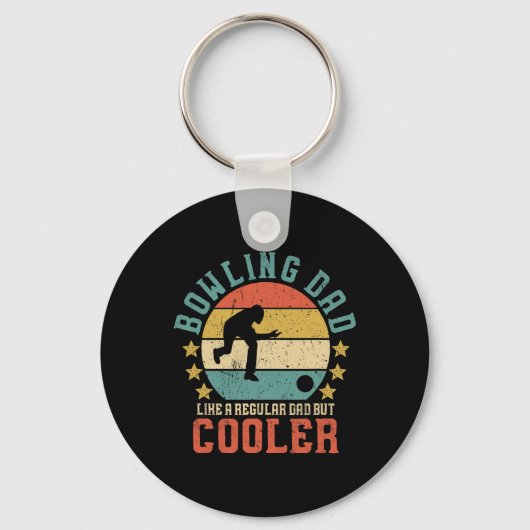 Bowling Dad Funny Vaderdag Gift voor Bo Sleutelhanger (Voorkant)