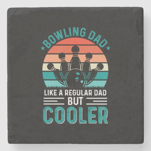 Bowling Dad Stenen Onderzetter (Voorkant)