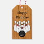 Bowling de geachte verjaardag van en naar cadeaulabel (Voorkant)