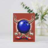 Bowling Demon Briefkaart (Staand voorkant)