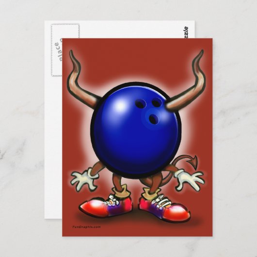 Bowling Demon Briefkaart (Voorkant / Achterkant)