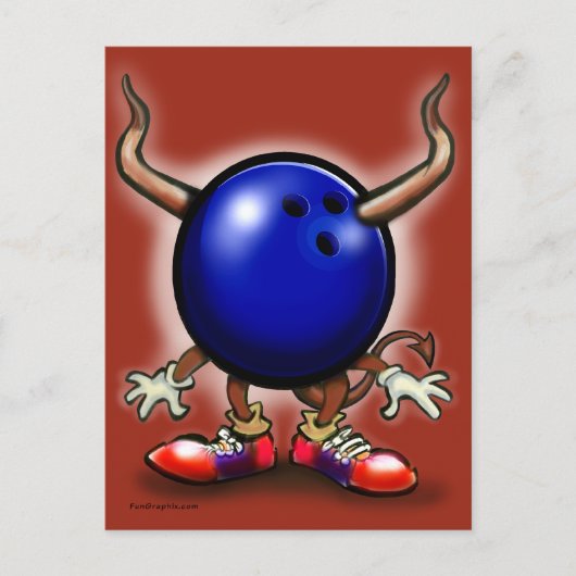 Bowling Demon Briefkaart (Voorkant)