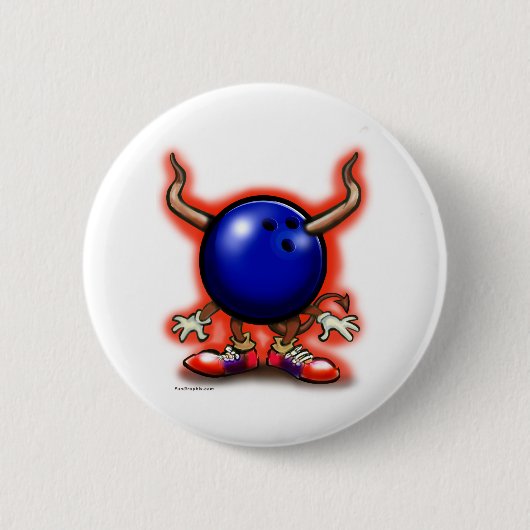 Bowling Demon Ronde Button 5,7 Cm (Voorkant)