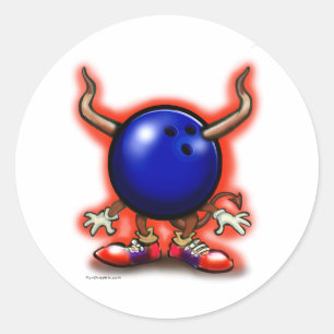 Bowling Demon Ronde Sticker