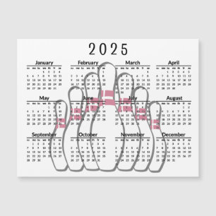 Bowling Design 2025 Kalender Magnetische Kaart