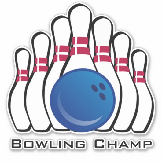 Bowling Design Contour Sticker (Voorkant)