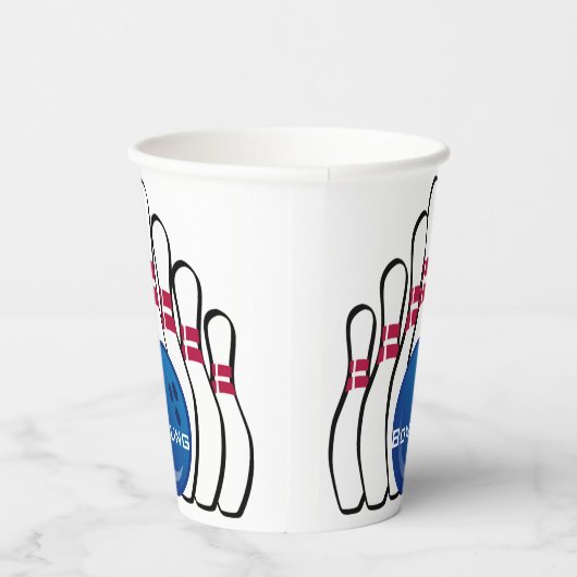 Bowling Design Cup Papieren Bekers (Rechts)
