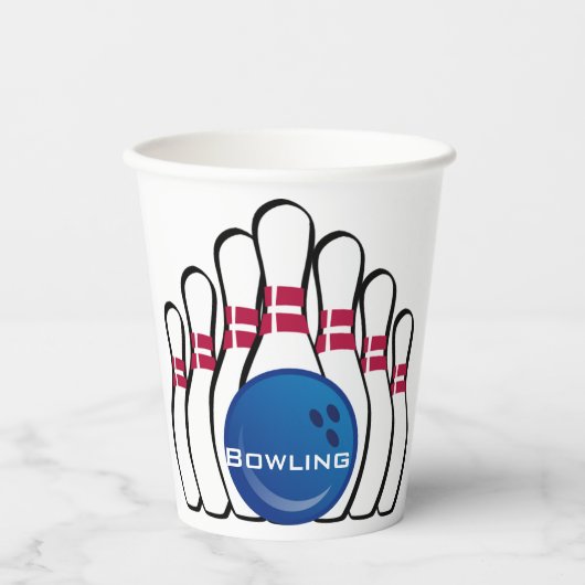Bowling Design Cup Papieren Bekers (Voorkant)