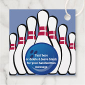 Bowling Design Favor Kaart Bedankjes Labels (Achterkant)