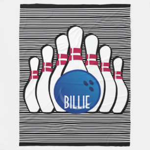 Bowling Design Fleece Blanket Deken