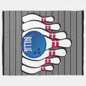 Bowling Design Fleece Blanket Deken (Voorkant (Horizontaal))